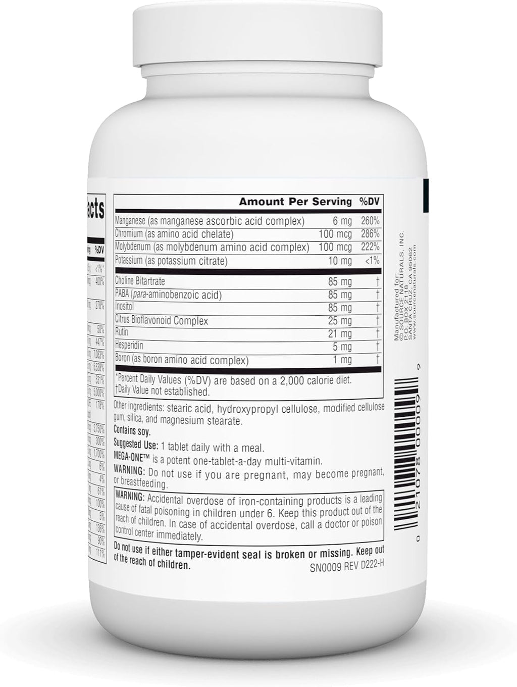 Source Naturals Mega-One Multivitamínico con Minerales - 90 Comprimidos