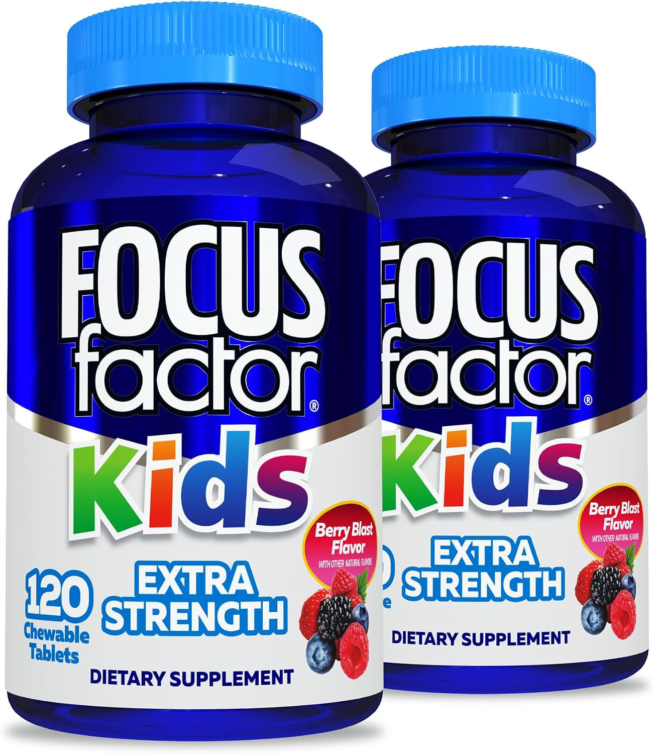 Focus Factor Kids Extra Strength Daily Chewable – 120 Comprimidos Masticables (Paquete de 2)