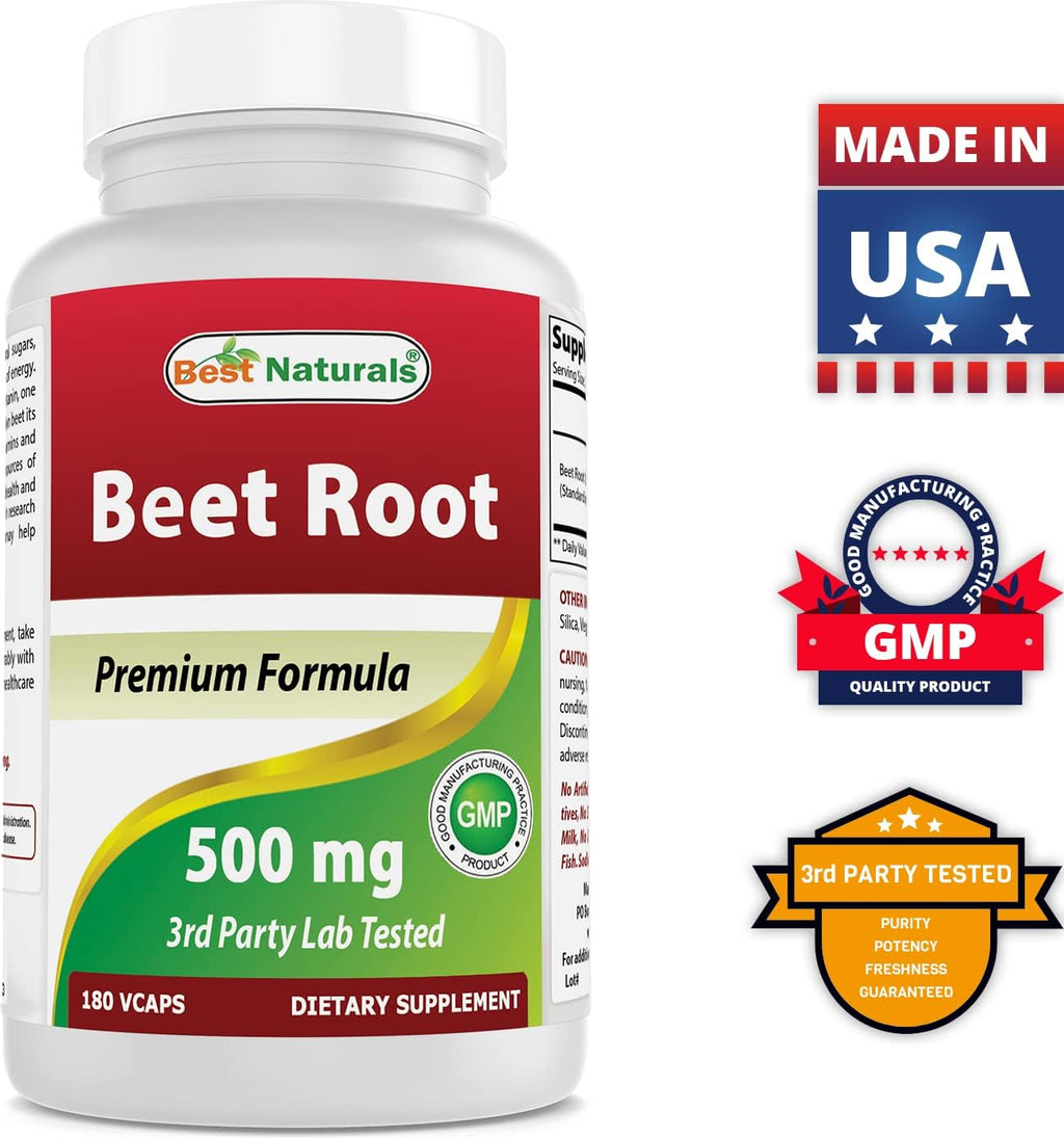 Best Naturals Remolacha en Polvo 500 mg - 180 Cápsulas (Pack de 3)