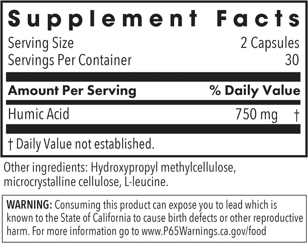Allergy Research Group Ácido Húmico - 750 mg - 60 Cápsulas