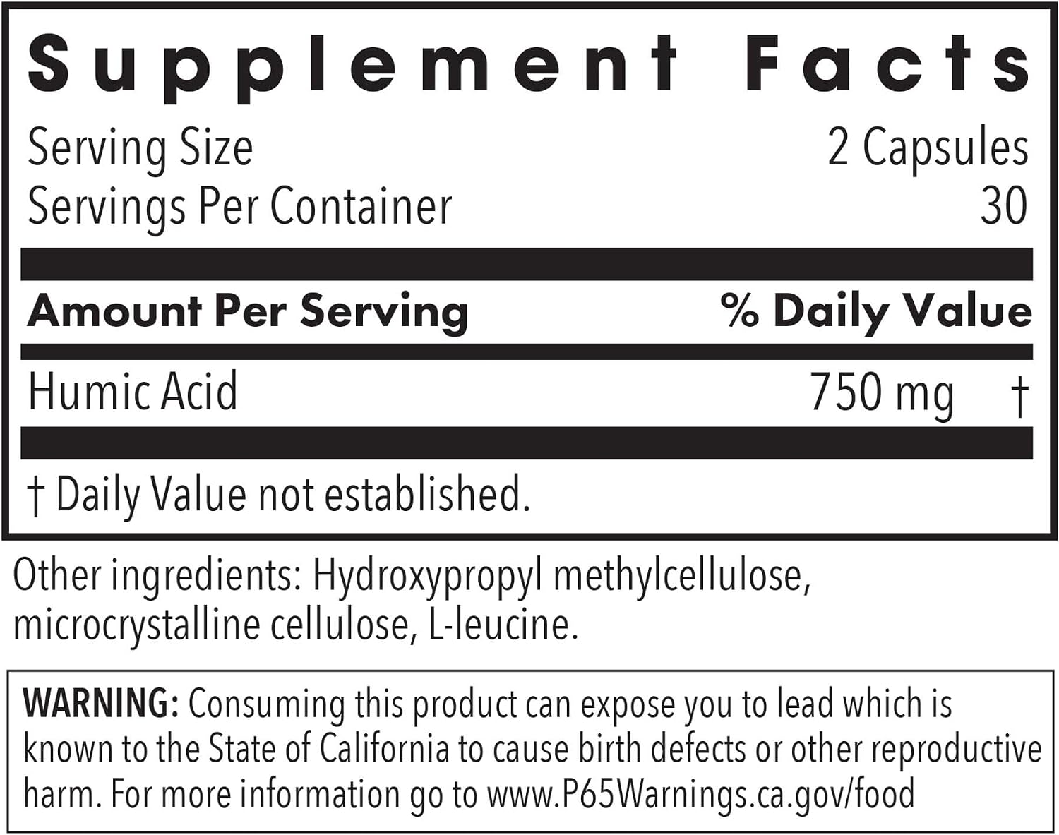 Allergy Research Group Ácido Húmico - 750 mg - 60 Cápsulas