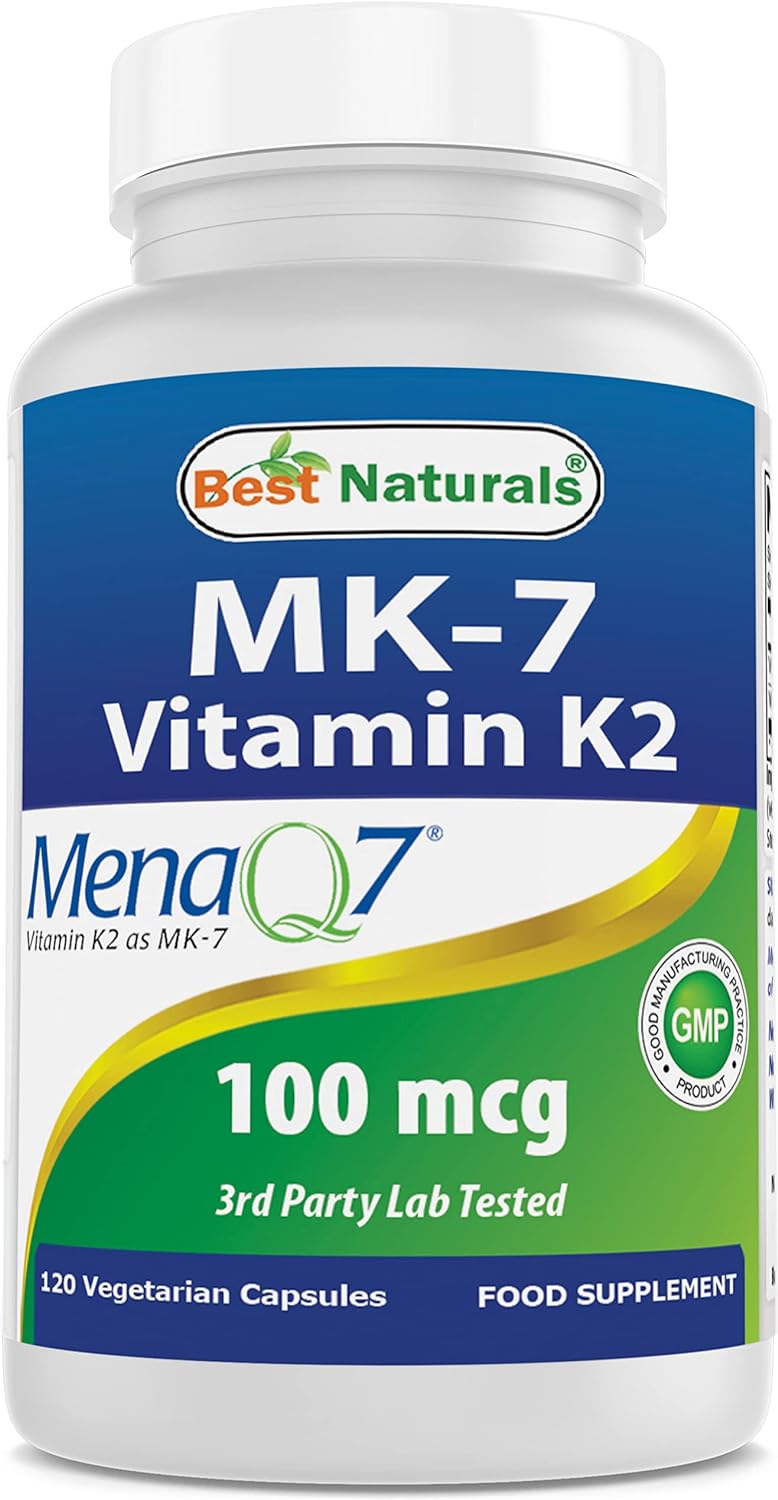 Best Naturals MK-7 Vitamina K2 100 mcg 120 Cápsulas Vegetales