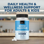 Colostro Bovino Extra Fuerte 1500mg por Dosis – Cápsulas de Colostro de Vaca Alimentada con Pasto – Apoya la Salud Intestinal e Inmunitaria – No-GMO, Sin Gluten, 90 Cápsulas