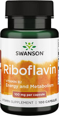 Swanson Vitamina B2 (Riboflavina) 100 mg - 100 Cápsulas