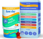 First Day Gominolas Multivitamínicas para Niños 4+ años, Fresa y Naranja