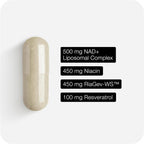 Toniiq NAD+ Liposomal con Resveratrol y Niacina - 1500mg - 60 Cápsulas