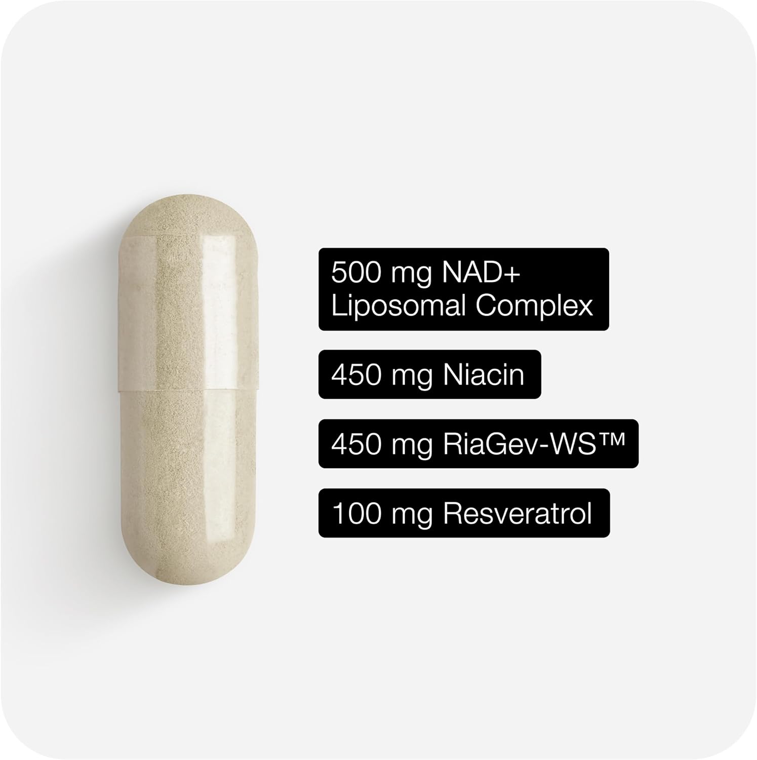 Toniiq NAD+ Liposomal con Resveratrol y Niacina - 1500mg - 60 Cápsulas