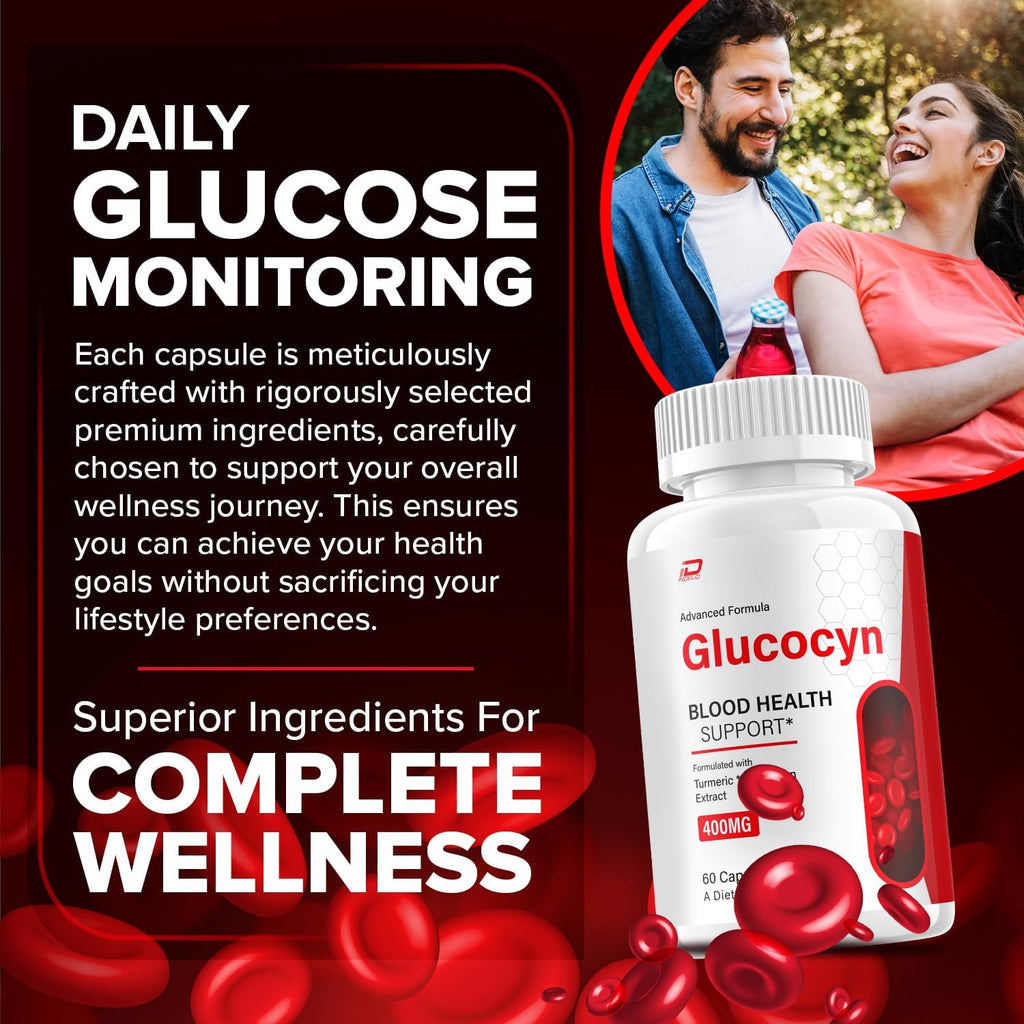 Glucocyn Cápsulas – Suplemento Avanzado de Glucosyn, Fórmula Natural para Mantener Niveles Saludables (2 Paquetes - 120 Cápsulas)