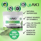 AKI Cruciferous Superfood Green Mix Powder - Mezcla de Verduras Crucíferas (150g)
