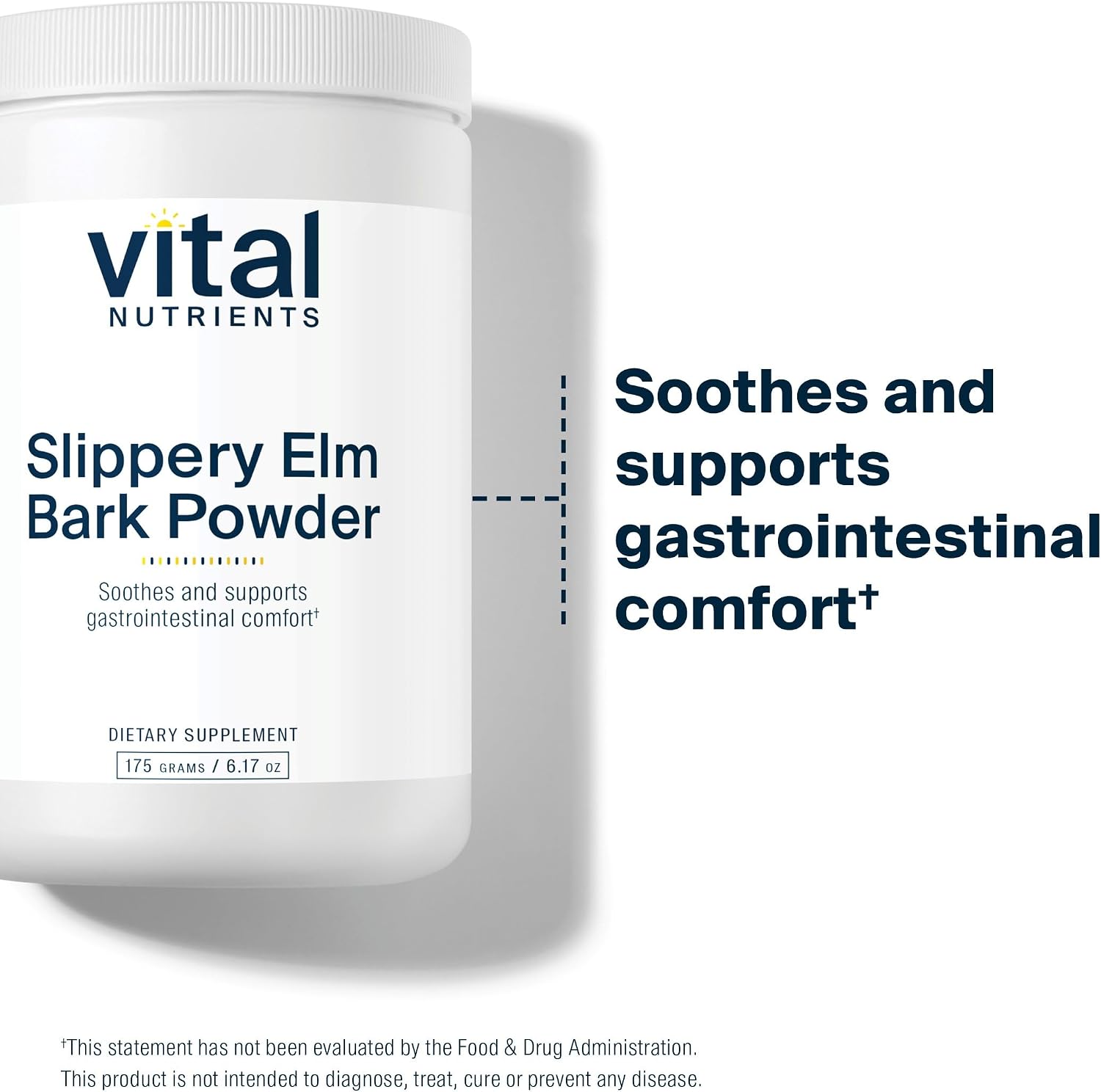 Vital Nutrients Slippery Elm Bark Powder - 2500 mg - Apoyo Gastrointestinal