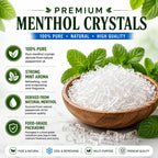 GreenHealth Premium Menthol Crystals – 1 lb (16 oz) | 100% Pure Natural | Strong Peppermint Aroma | Food Grade Mylar Bag | Melting Point 95–107°F