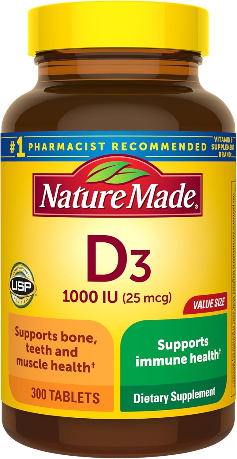Nature Made Vitamina D3 1000 UI (25 mcg) - 300 Comprimidos