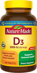 Nature Made Vitamina D3 1000 UI (25 mcg) - 300 Comprimidos