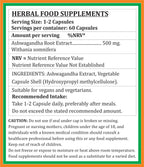 Ashwagandha Forte Cápsulas 500 mg – 60 Cápsulas Vegetales – Satya Naturals (Pack de 4)