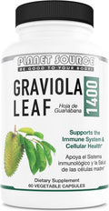 Planet Source Graviola Leaf (Annona muricata) - 1400 mg - 60 Cápsulas Vegetales