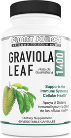 Planet Source Graviola Leaf (Annona muricata) - 1400 mg - 60 Cápsulas Vegetales