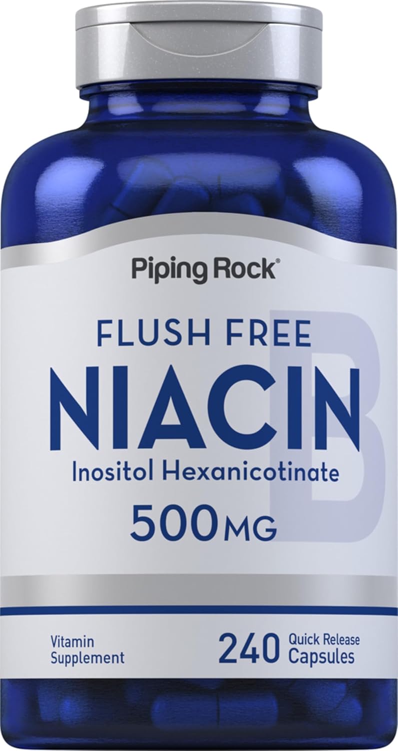 Piping Rock Niacin 500mg Flush Free | 240 Cápsulas | Suplemento de Vitamina B3
