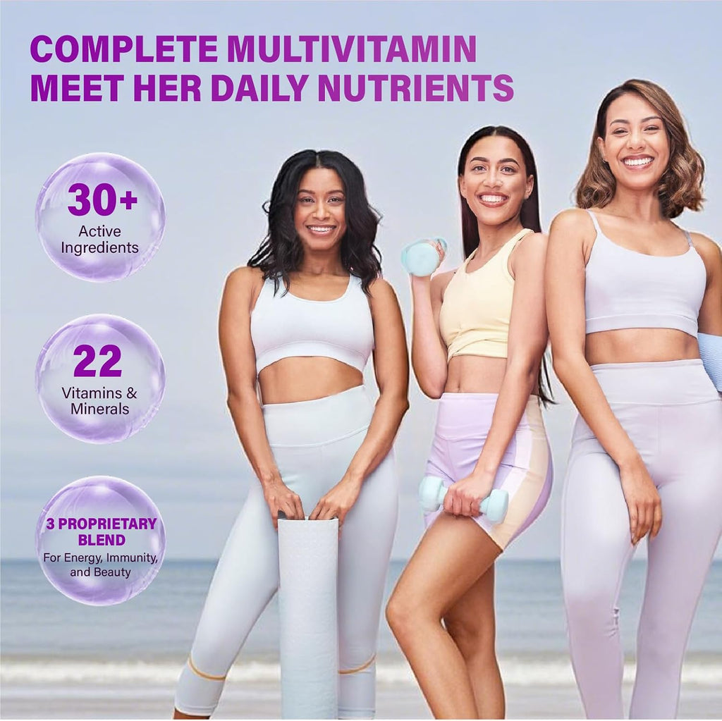 Veyttisy Multivitamínico Metilado Gummy para Mujer - Gominolas Multivitamínicas con Vitaminas A, C, D, E, Folato Metilado, Biotina, Complejo B, Hierro, CoQ10, Inositol - 120 uds