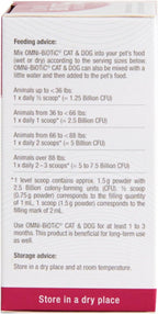 Omni-Biotic Probióticos para Perros y Gatos - Polvo para la Salud Digestiva y Equilibrio de la Microbiota con Lactobacillus acidophilus - Probióticos Premium para Mascotas