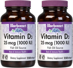 Bluebonnet Nutrition Vitamina D3 1000 UI - 100 Cápsulas Blandas