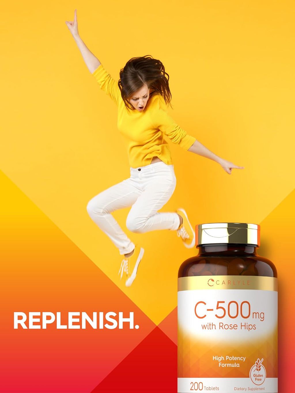 Carlyle Vitamina C 500mg con Escaramujo | 200 Comprimidos | Fórmula de Alta Potencia | Vegetariano, No-GMO, Sin Gluten