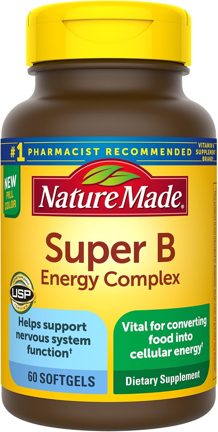 Super B Energy Complex - Complemento alimenticio con vitaminas B, 60 softgels