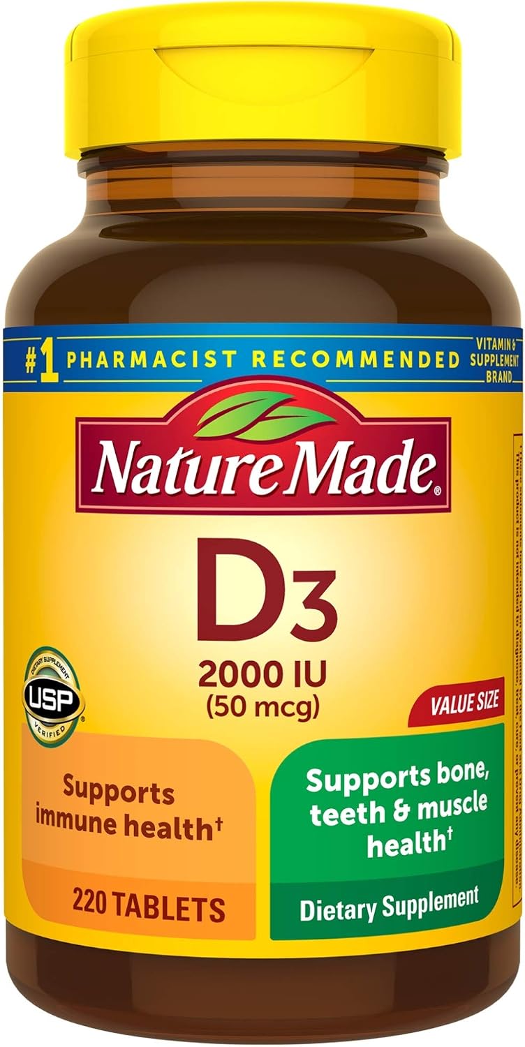 Nature Made Vitamina D3 2000 IU – 220 Comprimidos