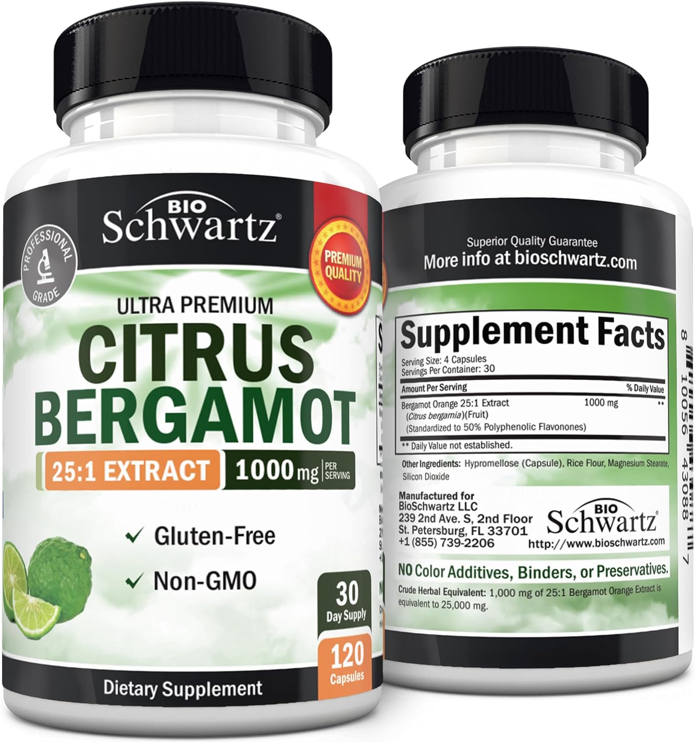 Citrus Bergamot 1000mg - BioSchwartz - 120 Cápsulas Mini