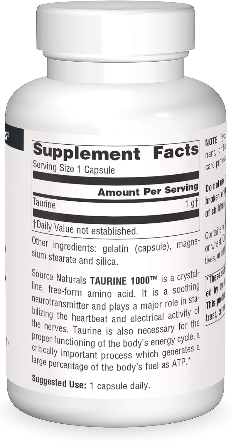 Source Naturals Taurina 1000mg - 120 Cápsulas