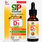 GreenPeach Vitamina D3 Líquida Vegana - Gotas de 400 a 2000 UI para Bebés y Niños