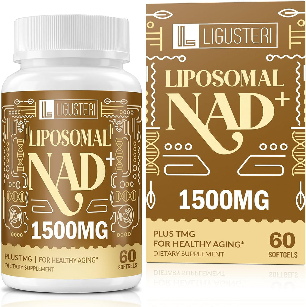 LIGUSTERI 1500 mg NAD+ Liposomal con TMG, 98%+ Absorción, Suplemento para Energía Celular y Longevidad, 60 Cápsulas Blandas