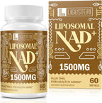 LIGUSTERI 1500 mg NAD+ Liposomal con TMG, 98%+ Absorción, Suplemento para Energía Celular y Longevidad, 60 Cápsulas Blandas