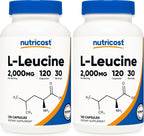 Nutricost L-Leucina 2,000 mg, 120 Cápsulas Vegetarianas