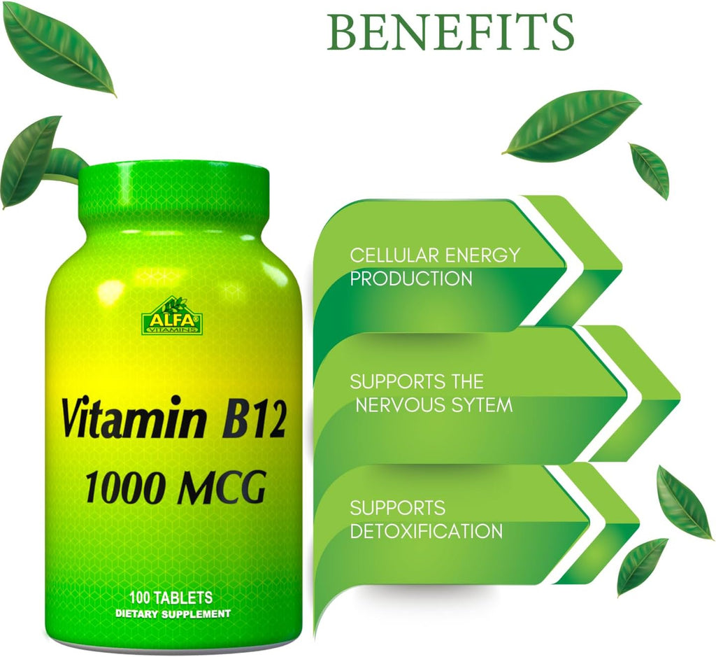 ALFA VITAMINS Vitamina B12 1000 mcg - 100 Comprimidos