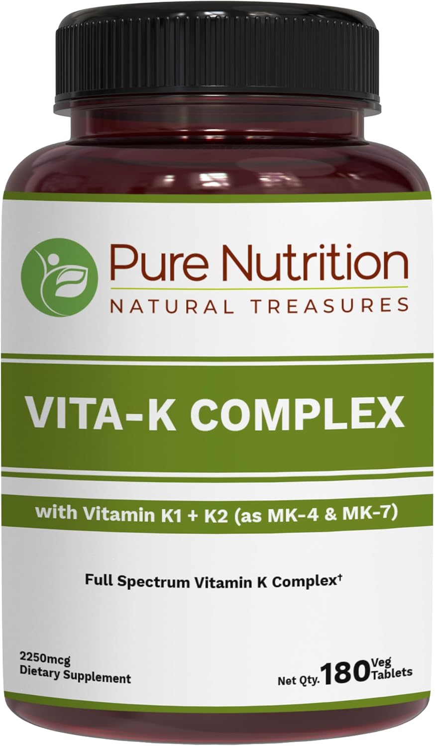 Pure Nutrition Vitamin K Complex K1 + K2 | 2250 mcg | 120 Comprimidos