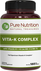 Pure Nutrition Vitamin K Complex K1 + K2 | 2250 mcg | 120 Comprimidos