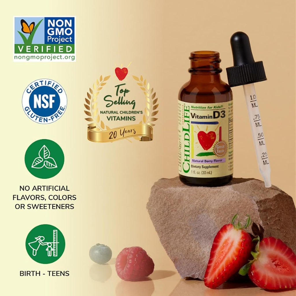 ChildLife Essentials - Vitamina D3 Sabor Arándanos 30 ml