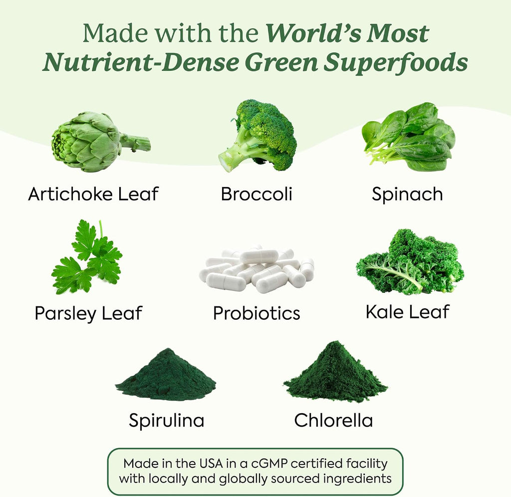 Plant People WonderGreens Gominolas de Super Greens con Probióticos - 60 uds