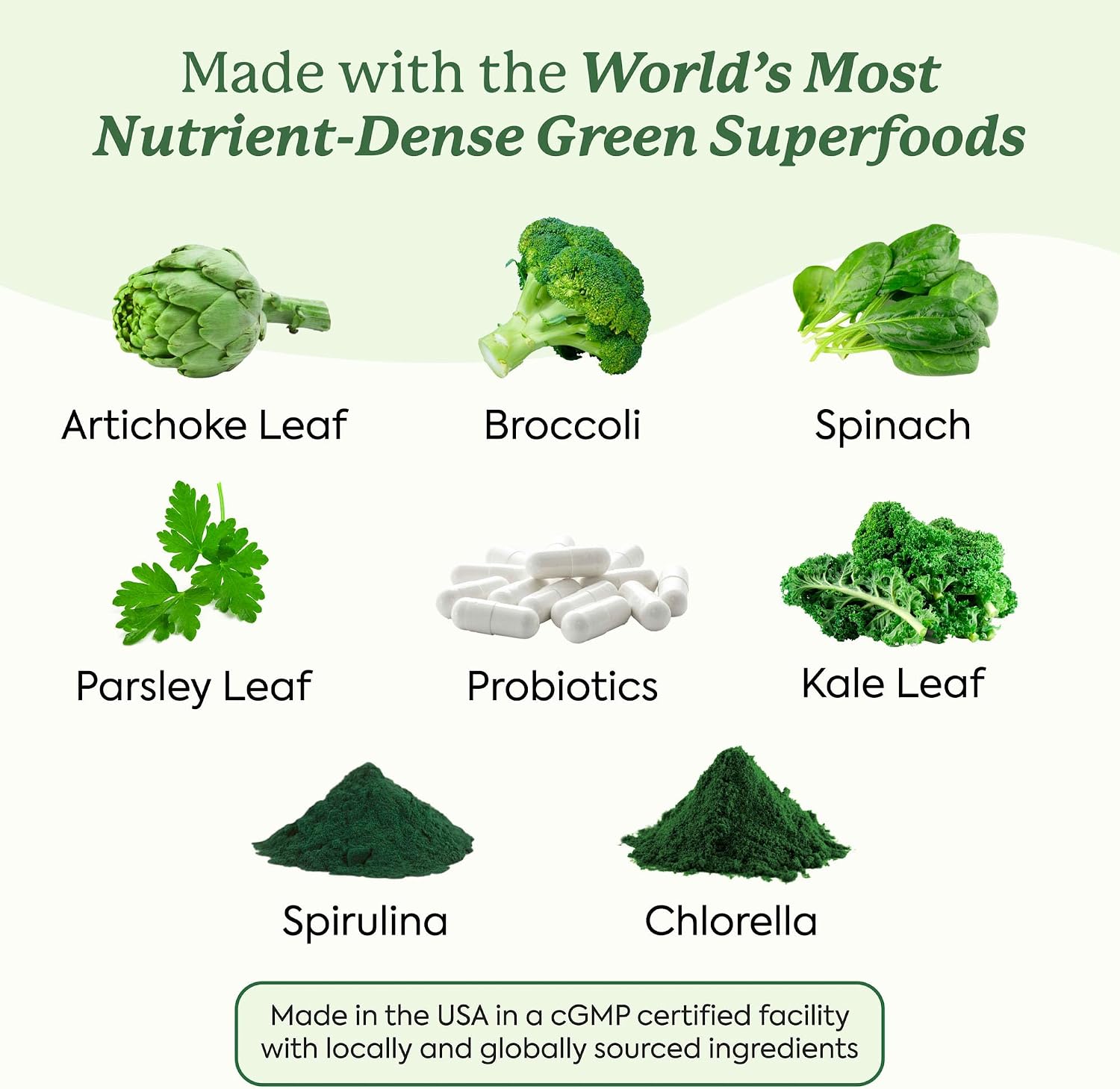 Plant People WonderGreens Gominolas de Super Greens con Probióticos - 60 uds