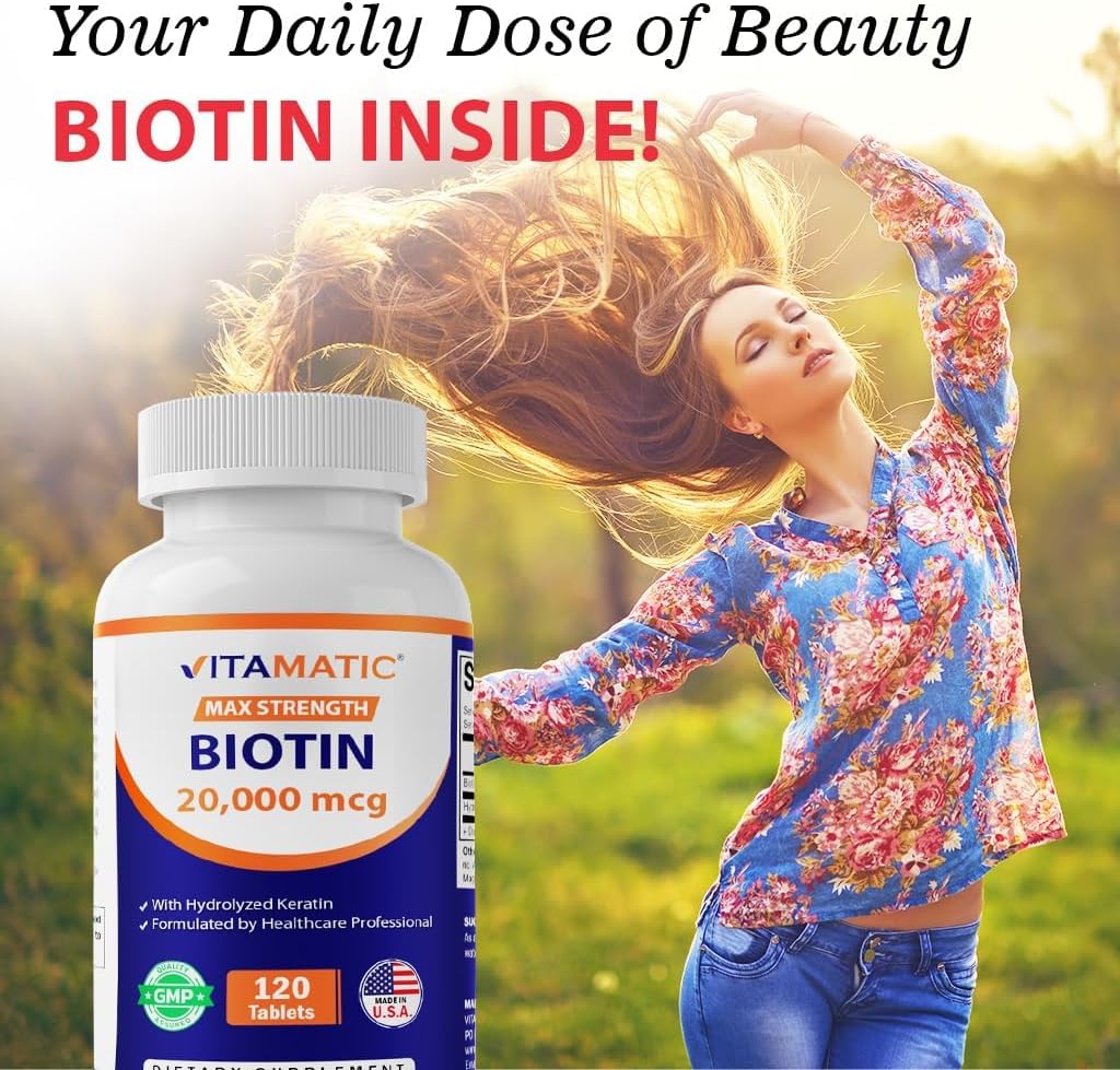 Vitamatic Biotina 20000 mcg con Keratina 100mg - 120 Comprimidos