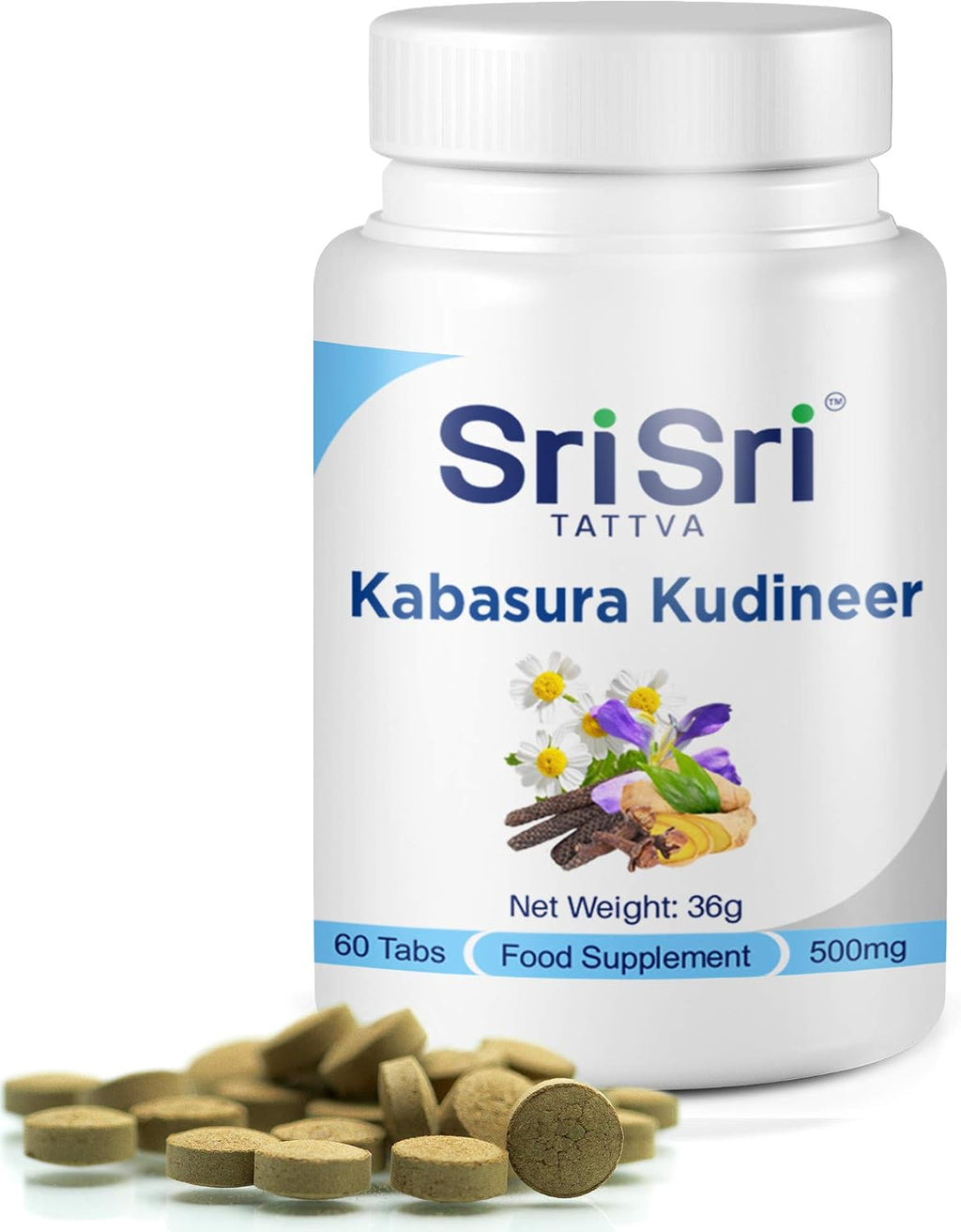 SRI SRI TATTVA Kabasura Kudineer - Suplemento Herbal para la Inmunidad (60 Comprimidos)