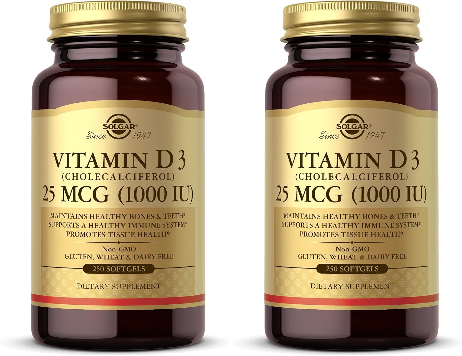 Solgar Vitamina D3 (Colecalciferol) 1000 UI, 250 Cápsulas Blandas