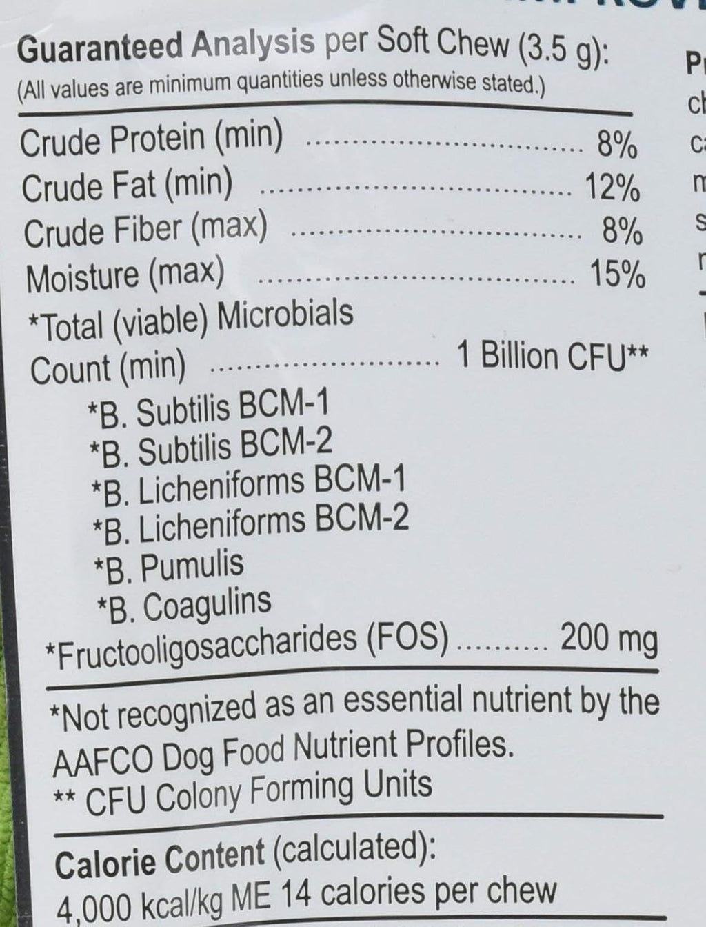 Proflora Probióticos para Perros - Apoyo Digestivo e Inmunitario, 60 Masticables Blandos