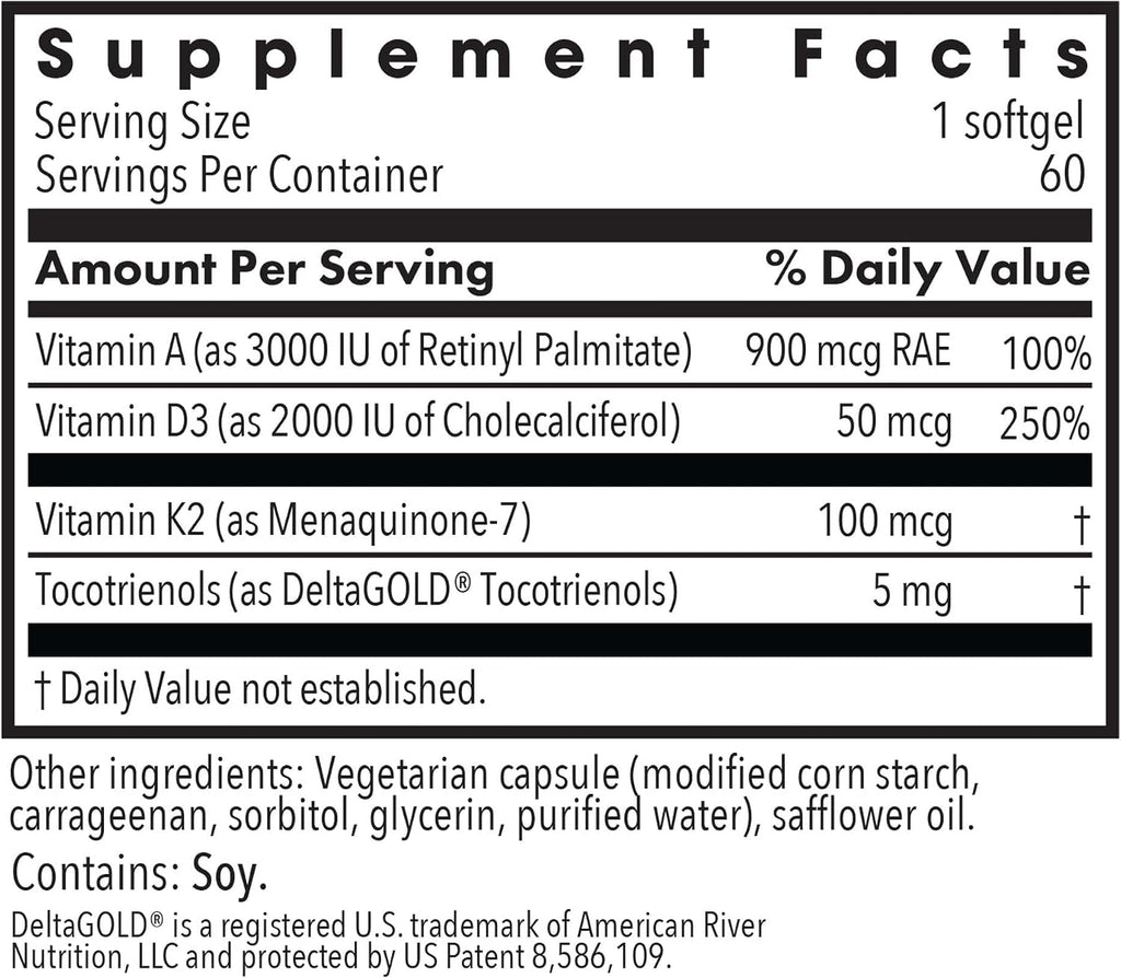 Allergy Research Group Vitamina D3 Completa 5000 - 125 mcg con Vitamina A y K2