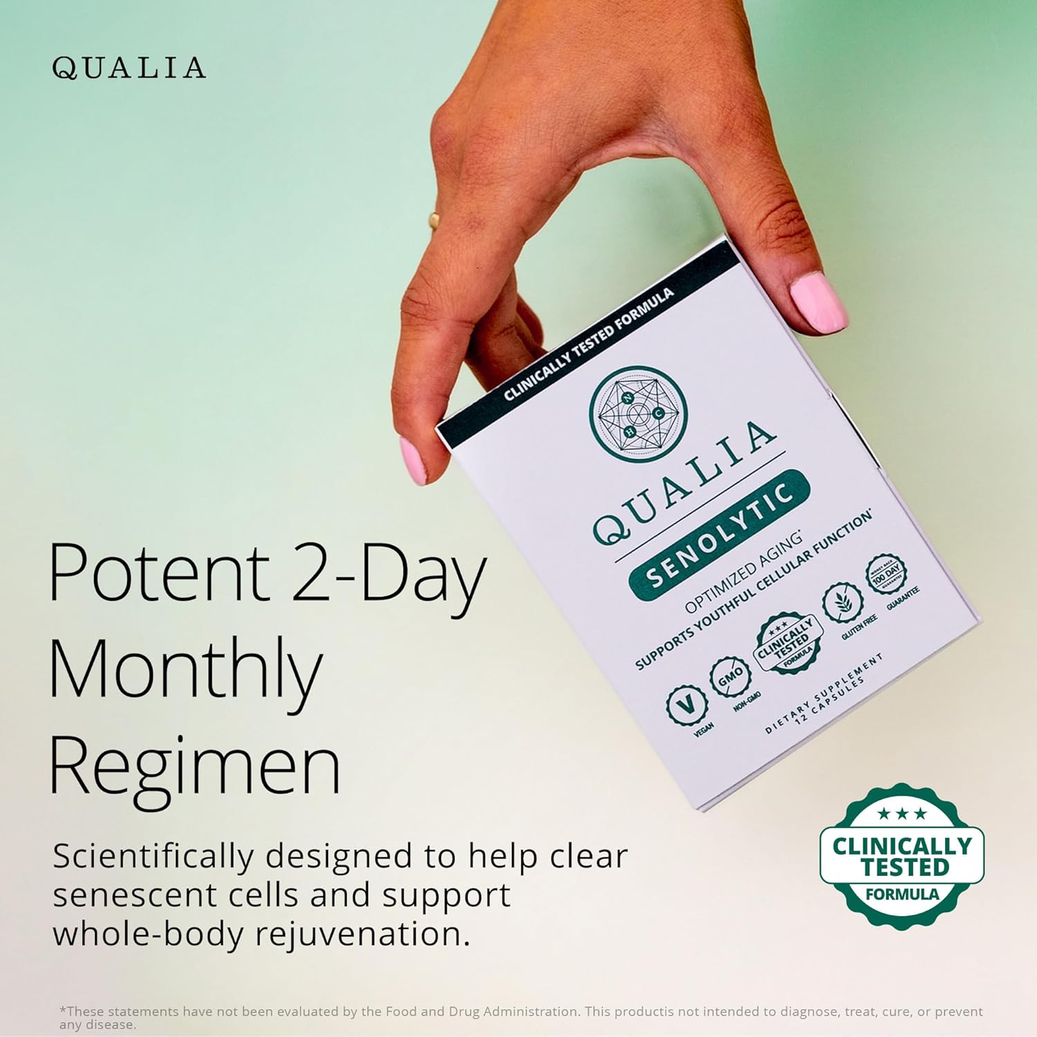 Qualia Senolytic - Suplemento Senolítico con Fisetina, Quercetina y Piperlongumina