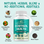 Suplemento de Cortisol para Mujeres y Hombres | 60 Días | Ashwagandha, Rhodiola, Magnesio | Vegano