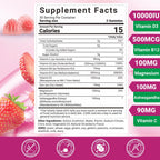 Wiszeen Vitamina D3 B12 Gominolas, 10000 IU D3 + 500mcg Metil-B12, con Ashwagandha, Magnesio, Vitamina K2