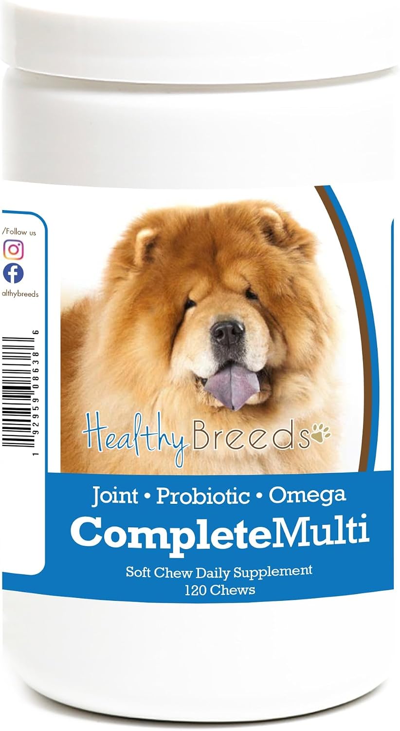 Healthy Breeds Chow Chow All in One Multivitamin Masticable para Perros, 120 unidades