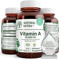 Natural Nutra Vitamina A 10,000 UI Cápsulas Blandas – Alta Potencia para la Visión y la Piel – Sin Gluten – Aceite de Hígado de Pescado para Hombres y Mujeres, 100 Cápsulas