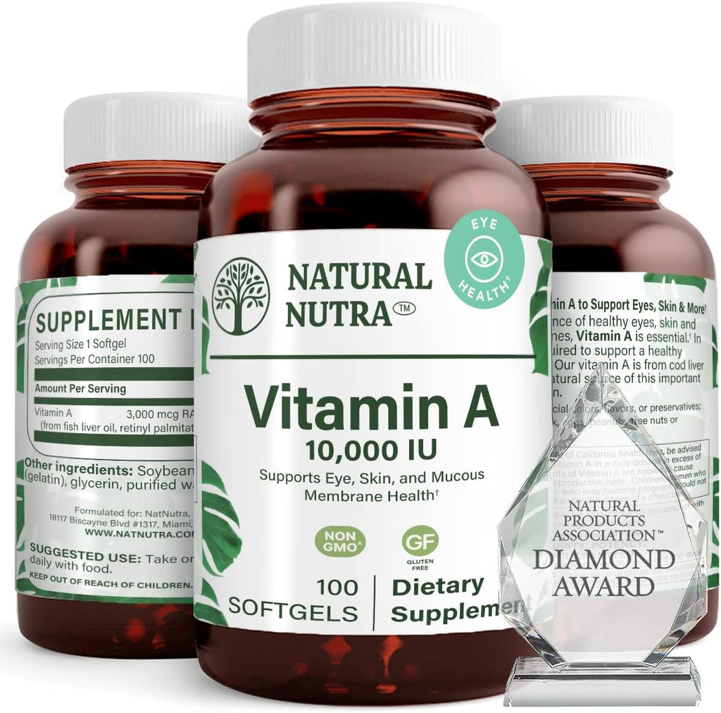 Natural Nutra Vitamina A 10.000 UI - 250 Cápsulas Blandas